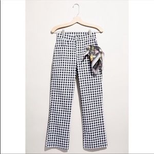 Free People Florence Crop Checkered Pants L